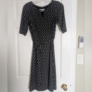 Cleo Black and White Patterned Dress Sz 6
